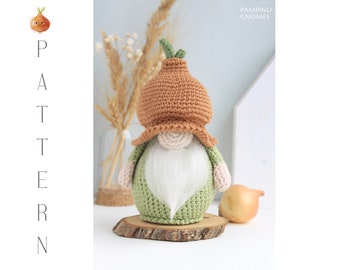 Crochet Onion Gnome Pattern, Amigurumi onion pattern, Onion gnome, crochet vegetable gnome Onion