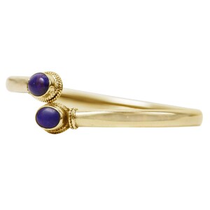 Lapis Lazuli 925 Sterling Silver-18k Gold Plated Bracelet-Lapis Lazuli Jewelry-Adjustable Cuff Bangle-Healing Gemstone Bracelet For Everyday