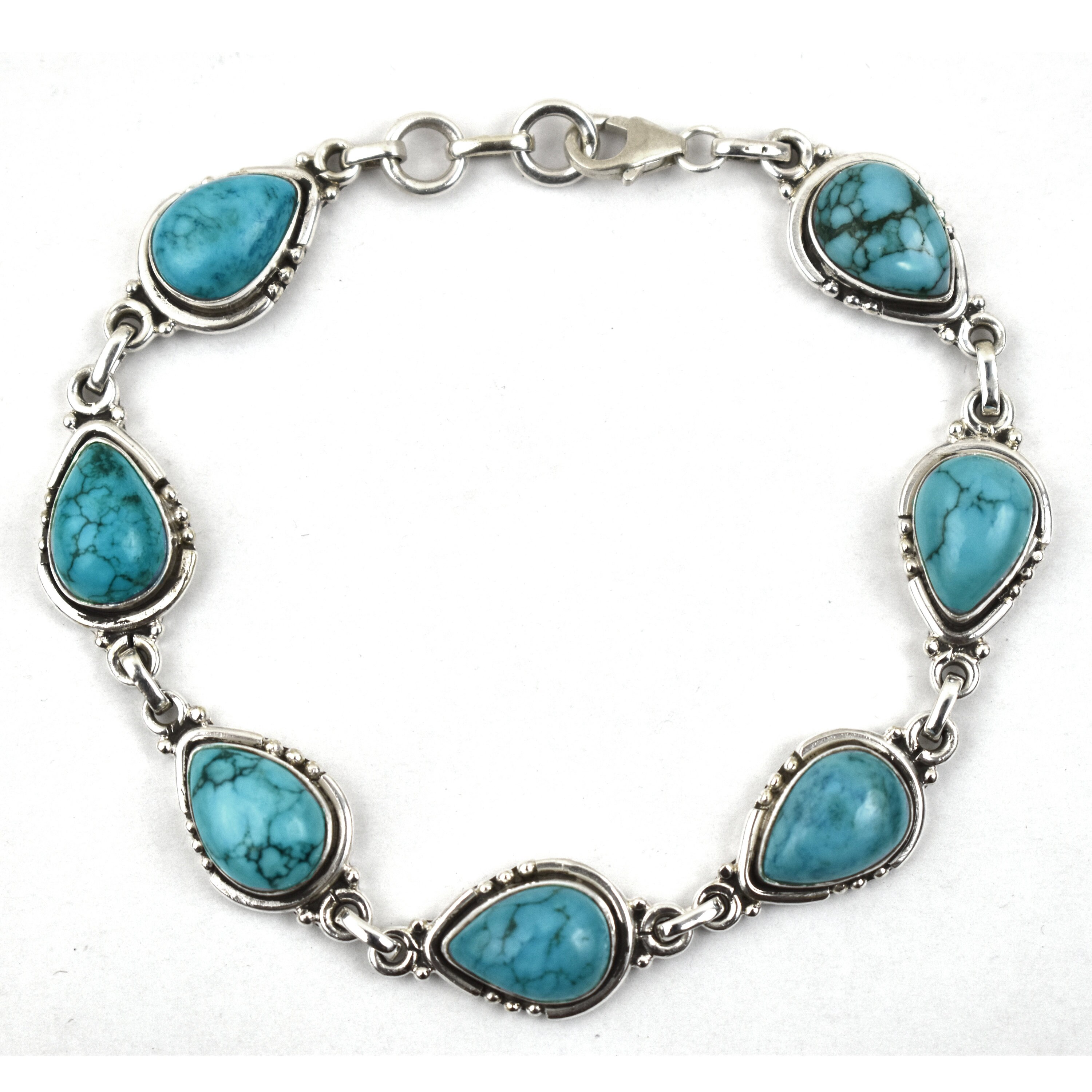 Turquoise Bracelethandmade Gemstone Bracelet925 Sterling Silver