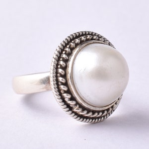 Handmade Sterling Silver Freshwater Pearl Ring: June Birthstone