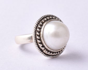 Handmade Sterling Silver Freshwater Pearl Ring: June Birthstone