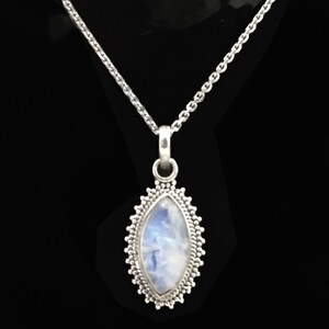 Rainbow Moonstone Pendant Necklace-925 Sterling Silver Jewelry-Adorable Gift Pendant-Healing Gemstone Pendant-Designer Astrological Pendant