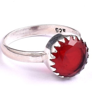 Handgemachter Roter Rubin Ring: 925 Sterling Silber Floral Filligran