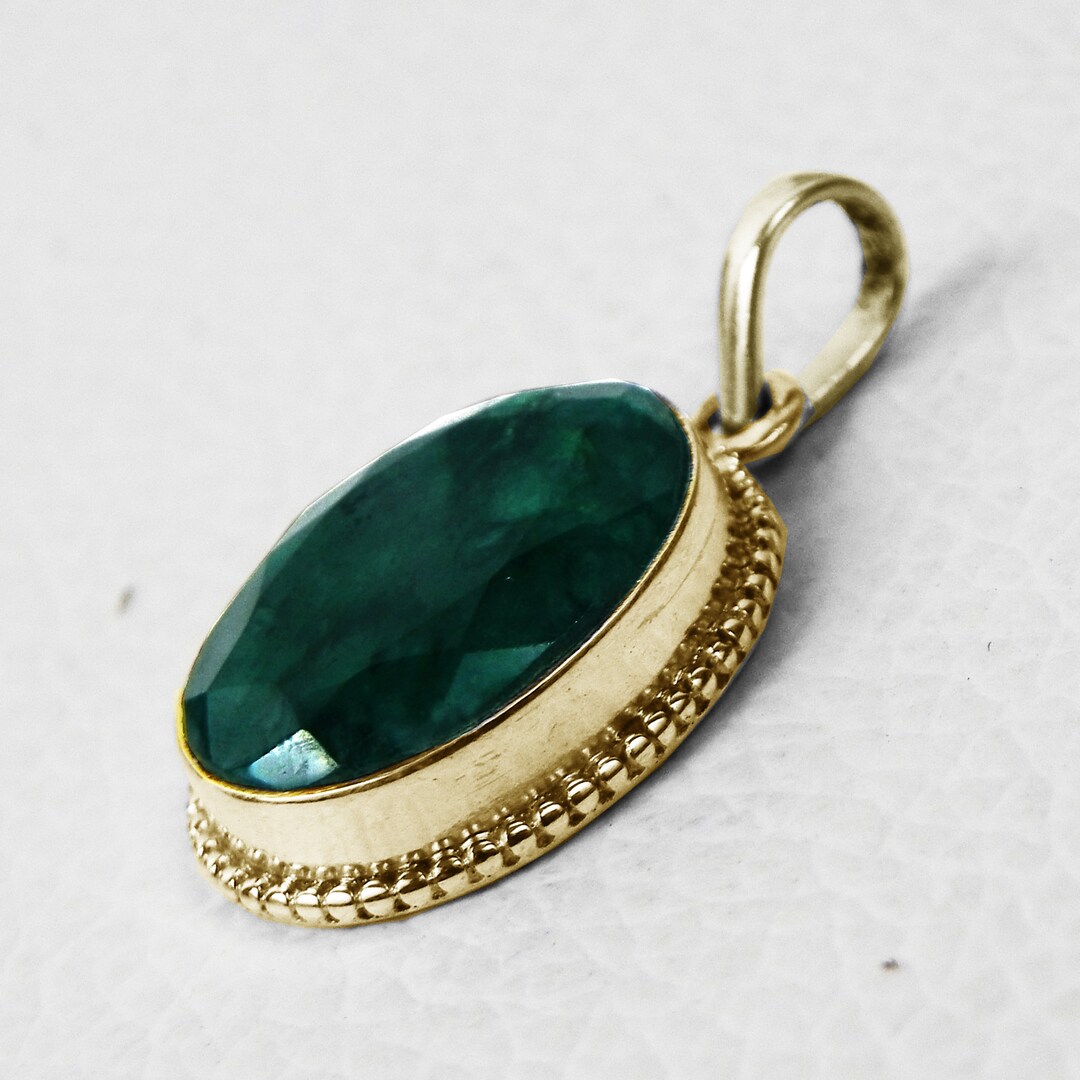 【STING925】 HighLife Petite Emerald Pendant Lab Grown Emerald Pendant | Era Design Vancouver Canada