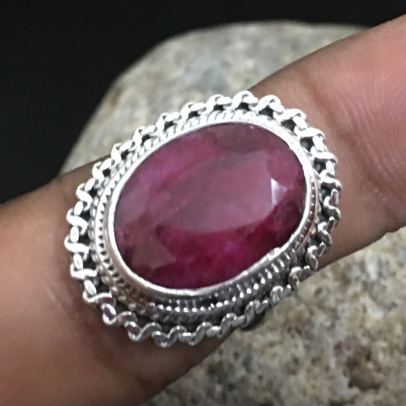 DISCOUNT SALE Natural Ruby Ring-July Birthstone Ring-Gemstone Ring-Vintage Ring-925 Sterling Silver Ring-Fine Ring-Wedding-Engagement Ring