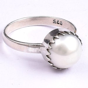 Handmade Sterling Silver Freshwater Pearl Ring: June Birthstone
