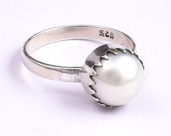 Handmade Sterling Silver Freshwater Pearl Ring: June Birthstone