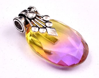Ametrine Pendant Necklace: 925 Sterling Silver, Artisan Boho Jewelry