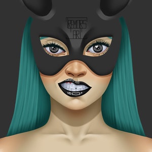 Black Bunny Digital Phone Wallpaper