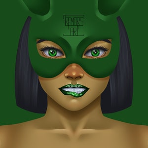 Dark Green Bunny Digital Phone Wallpaper
