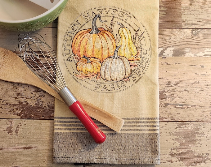 Personalized - Custom Towels -  Fall Harvest Kitchen Towels