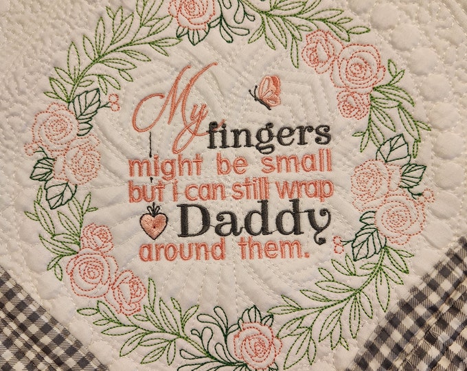 Personalized Baby Quilt: Embroidered Cotton Heirloom Nursery Decor