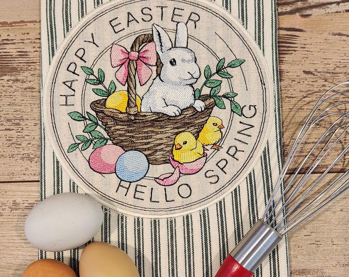 Personalized - Custom - Easter Basket Kitchen Towels