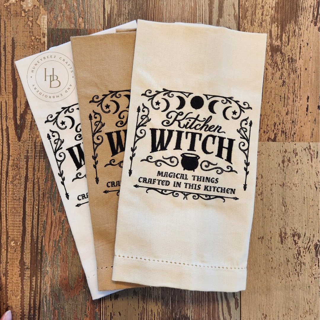 Kitchen Witch Kitchen Towels Made in USA Handmade Etsy