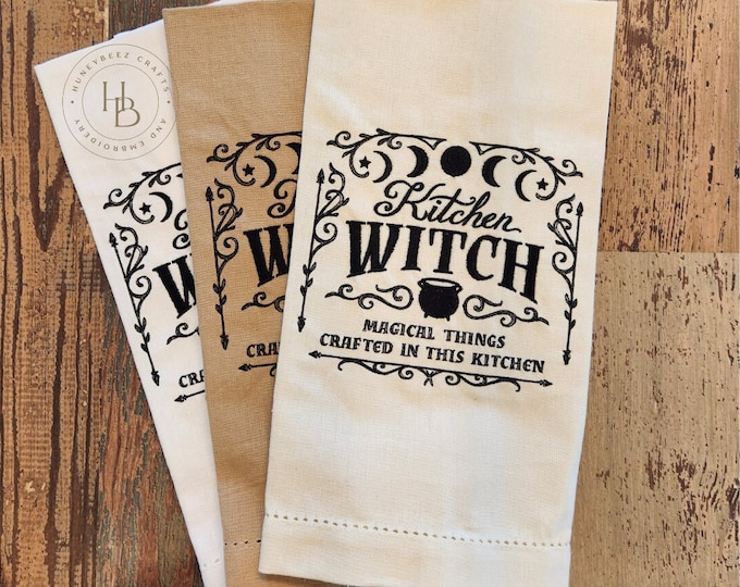Personalized - Custom-  Kitchen - Witch Kitchen Towels