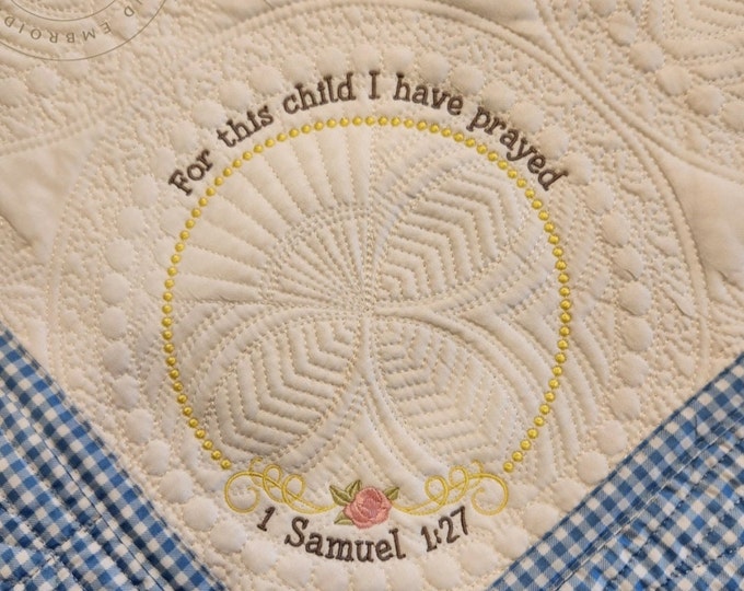 Personalized Baby Quilt: Embroidered Name, Custom Nursery Decor