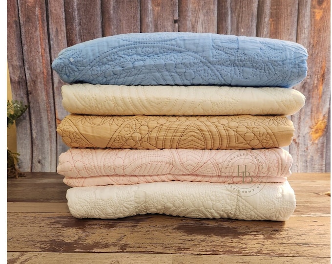 Personalized Solid Color Lap Quilt: Embroidered Cotton Keepsake