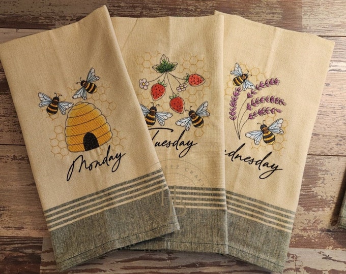 Personalized - Custom Towels - Honey Bees Kitchen Towels