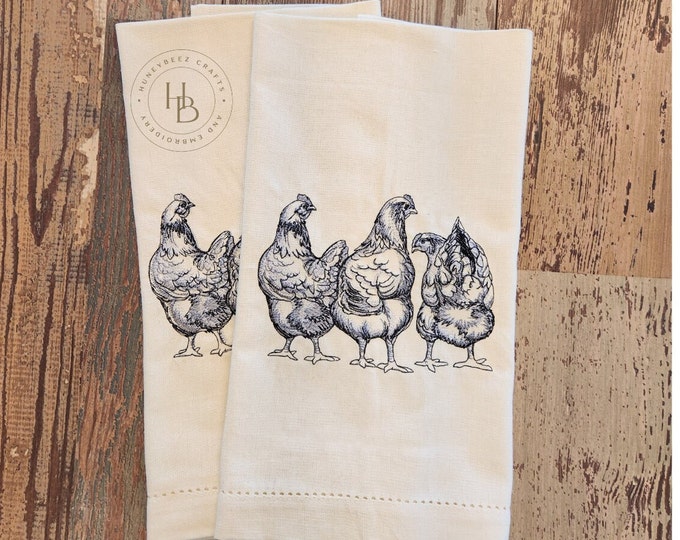 Personalized - Custom Towels - Chicken Trio Kitchen Towels