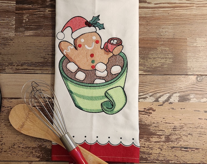 Personalized - Custom Towels - Gingerbread Man Kitchen Towels - Christmas