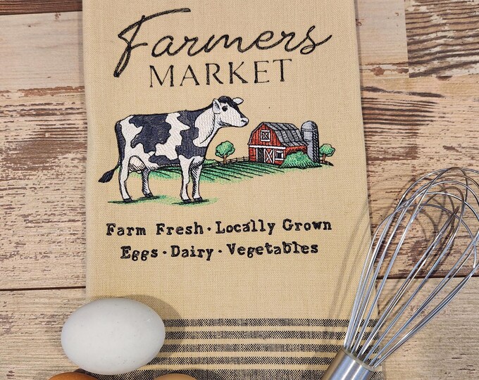 Personalized - Custom Towels -  Farmer's Market Kitchen Towels