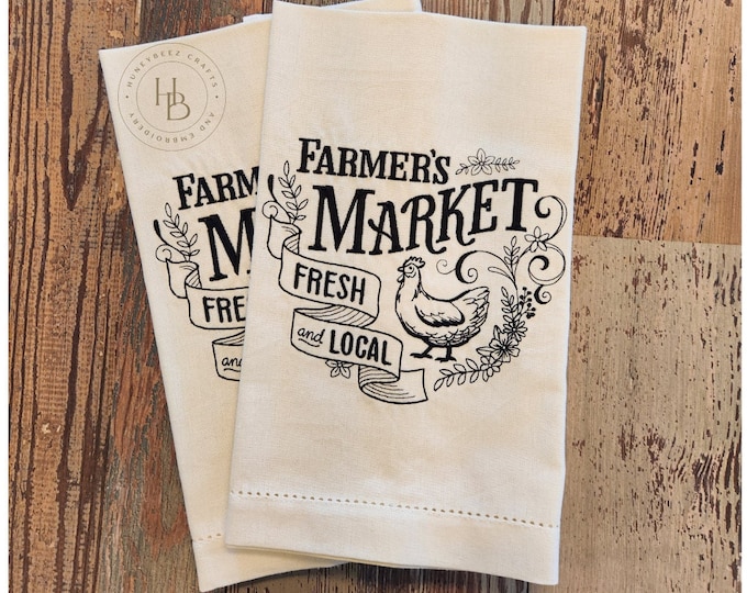 Personalized - Custom Towels -  Farmers Market Kitchen Towels
