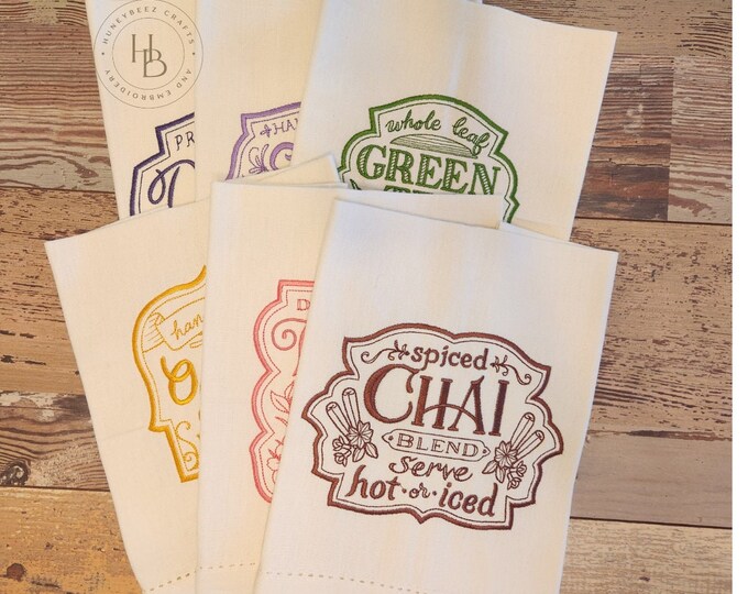 Personalized - Custom Towels - Tea Themed Kitchen Towels