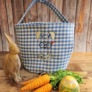 Bunny Glasses Easter Basket,  Easter Egg, Easter Bucket, Easter Baskets, Easter Bag, Easter Baskets, Personalized Easter Basket, Monogramed