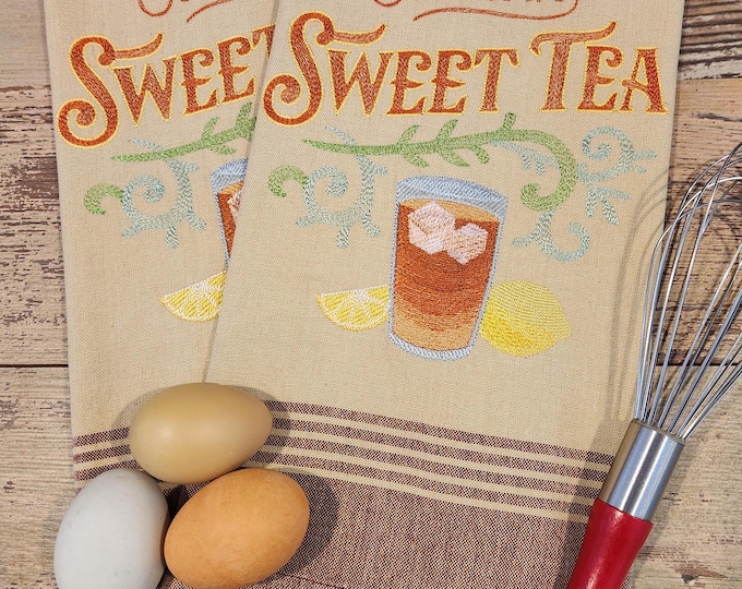 Personalized - Custom Towels -  Southern Sweet Tea Kitchen Towels