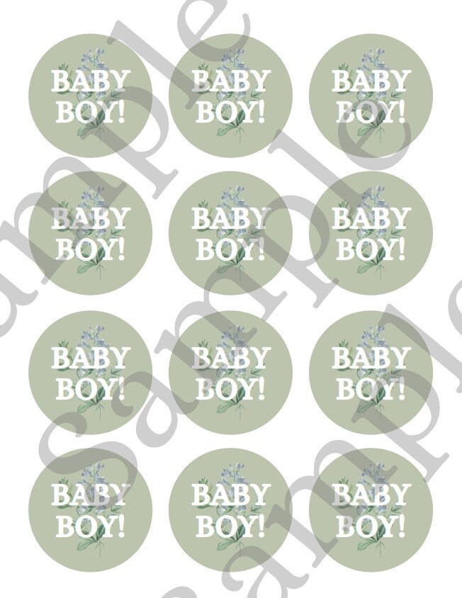 Baby Boy Gift Tag or Cupcake Topper - Etsy