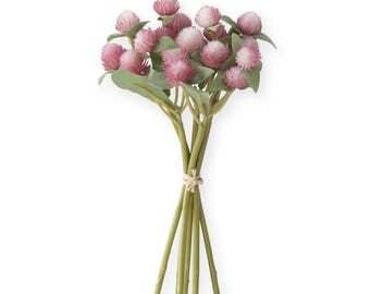 Pink Faux Berry Flower Bundle Artificial 10 Inch 6 Stems Faux Florals-17922A-PK