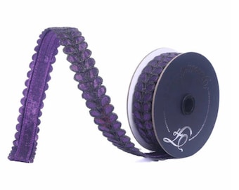 Farrisilk Purple Wired Ribbon 1 Inch 5 Yards Halloween Ribbon-HR067-27