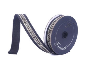 Farrisilk Black Wired Ribbon 1 Inch Glamourween 5 Yards-HR062-92
