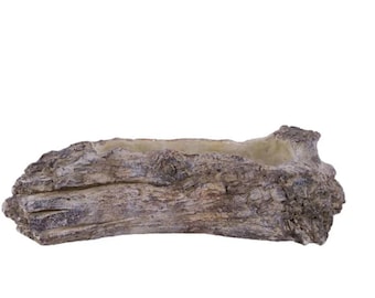 Driftwood Cement Planter 13 Inch Rustic Container-MX027631