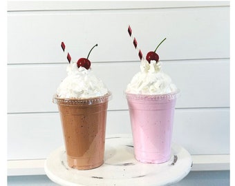 Fake Shakes, Fake Bakes, Faux sweets, Tiered Tray Decor, Photo props, Fake desserts, Drink photo prop, Fake chocolate shake, Faux food