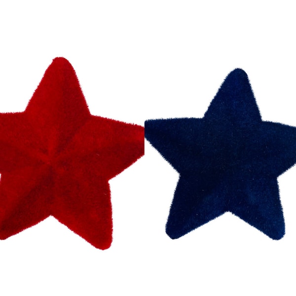 9x9" Flocked Glitter Pointed Star Decor in Blue or Red - Sparkling Addition to Your Holiday Decor-HJ902119/HJ902124