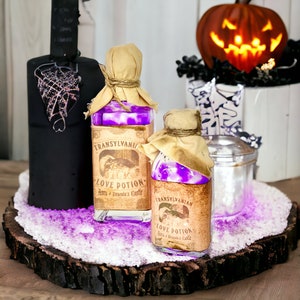 Halloween Themed Glass Love Potion Decor - Floating Orbs Bottles - 8oz & 4oz Options - TCT Crafts Seasonal Home Decor and Party Props
