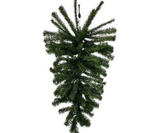 Canadian Teardrop Swag 32 Inch, Artificial Christmas Greenery Swag, Holiday Door Swag, Winter Front Door Decor-VTD002