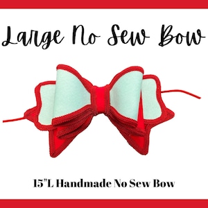 Handmade 15&quot; Large Wreath Bow,Large Bow Wreath Attachment,Large Bow for Wreaths,Large Mint Green and Red Bow attachments, Red Christmas Bow