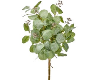 Frosted Eucalyptus Bundle Set of 3 - Silver Dollar Foliage Stems - 21 Inch MTX78161