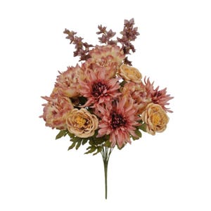 27&quot; Mauve Artificial Peony Mum Rose Bush – Fall Faux Flower Stem for Wreaths, Centerpieces, and Home Decor-85205-MV