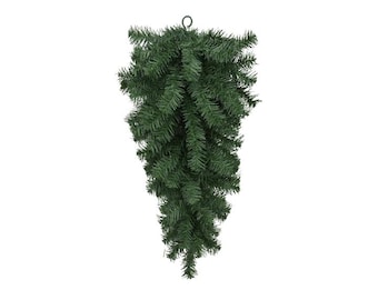 24" Artificial Pine Teardrop Swag Base – DIY Christmas Swag Form, Holiday Greenery for Front Door Decor and Wreath Making-82298-GN