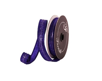 Premium Farrisilk .75" Sapphire Semiprecious Glitter Wired Ribbon-RK811-26