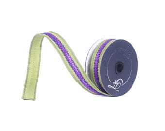 Farrisilk Purple Lime Wired Ribbon 1 Inch 10 Yards -HR056-27