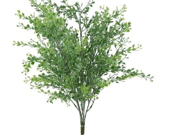 Mini arbusto de boj con purpurina de 48 cm / Palillo de vegetación artificial con destellos / Palillo de vegetación artificial brillante para manualidades navideñas - PF1728