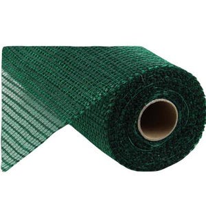 10&quot;x10yd Horizontal Wide Stripe Mesh - Hunter Green - Premium Wreath Supplies-RE890012