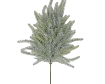 Snowy Weeping Larch Pine Spray 27.5 Inch, Outdoor Faux Pine Stem, Winter Greenery Pick for Porch Pots, Wreaths and Decor-XM13458FRGR