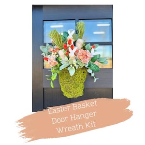 Easter Bunny Basket Wall/Door Hanger Wreath Kit | DIY Spring Bunny Wreath Kit |  Floral Wreath Supplies with Bunny Pick I TCT Crafts