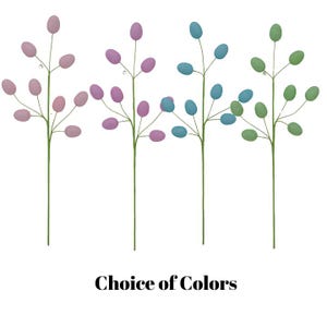 Pastel Easter Egg Spray for Wreaths or Arrangements - Choice of Blue, Green, Lavender, or Pink I Seasonal Picks and Sprays for Spring