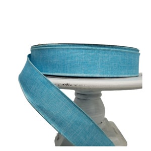 TR15009-39-1.5&quot;x50YD Wired Denim Ribbon-Turquoise,Wreath Supplies,Craft Supplies,Solid Color ribbon,Turquoise Wired Ribbon,50 yard Ribbon